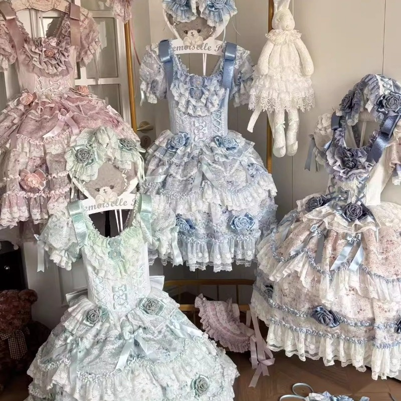 Photography Young - Mädchen-Geburtstags-Lolita-Tutu-Kleid mit Schleppe Prinzessinnen-Partykleid für Erwachsene