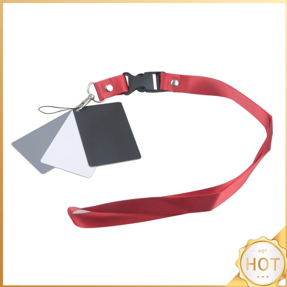 Photography Black And White - Weiß-Schwarz-Grau-Balancekarten mit Halsband, 18-Grad-Graukarte, Fotografie-Zubehör für