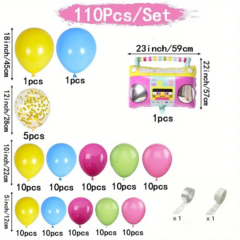 110pcs Retro 1980s Disco Thema – Photography Zone Bewertung und Preis