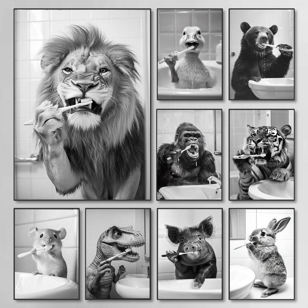 Schwarz-Weißes Lustiges Badezi – Photography Black And White Bewertung und Preis